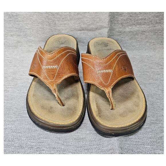 Y2K Dr Martens Men’s Brown Leather Thong Flip Flop Air Cushion Sole Mens Size 6 - Picture 2 of 10